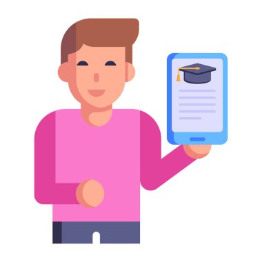 Eğitim Uygulaması karikatürü, vektör illüstrasyonu