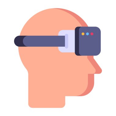 Vr karikatürü, vektör illüstrasyonu