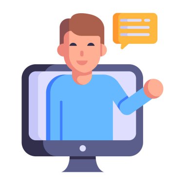 Online Chat cartoon, vector illustration
