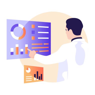 Analizler. Web simgesi basit illüstrasyon 