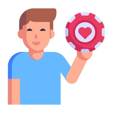 Kumarhane zarı olan adam, vektör çizim tasarımı