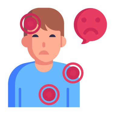 Psikosomatik karikatür, vektör çizimi