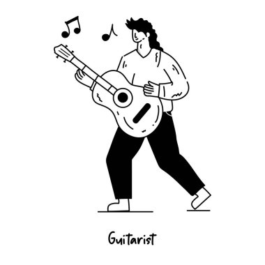 Gitar simgesi çalan müzisyen. 