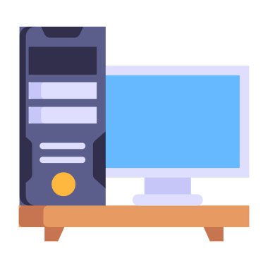 Bilgisayar donanımı. Basit illüstrasyon