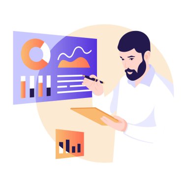 Analizler. Web simgesi basit illüstrasyon 