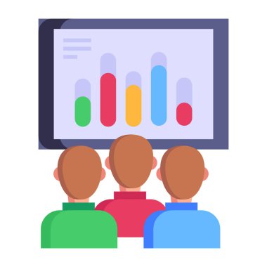 Sunum. Web simgesi basit illüstrasyon