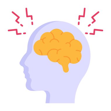 beyin ikonu vektör illüstrasyonu