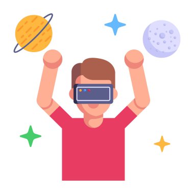 Sanal boşluk çizgi filmi, vektör illüstrasyonu