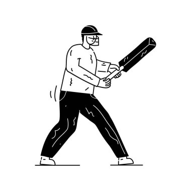 Kriket simgesini oynayan adam