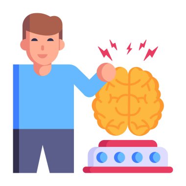 İnsan beyni simgesi, illüstrasyon