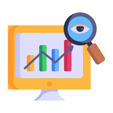 Analiz. Web simgesi basit illüstrasyon