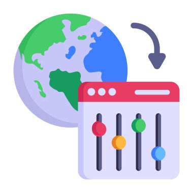 Küresel teknoloji vektör simgesi