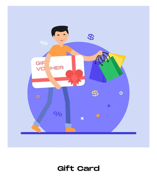 Gift Card Cartoon Vector Illustration — Stock Vector