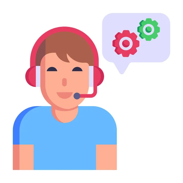 Icon Call Center Operator Headset Vector Illustration Design — Stockvektor