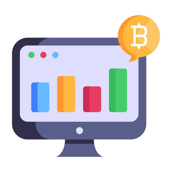 Financial Graph Bitcoin Icon Vector Illustration Design — Stock Vector
