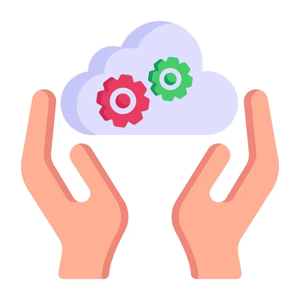 Cloud Storage Settings Web Icon Simple Illustration — Vetor de Stock
