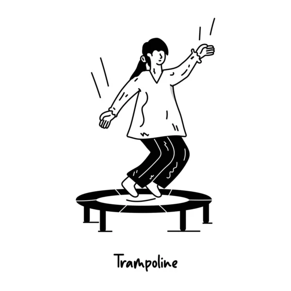 Woman Trampoline Vector Illustration Design — Stockový vektor