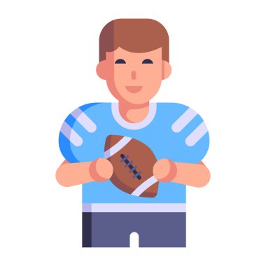 top ile ragbi oyuncusu, vektör illüstrasyon tasarımı