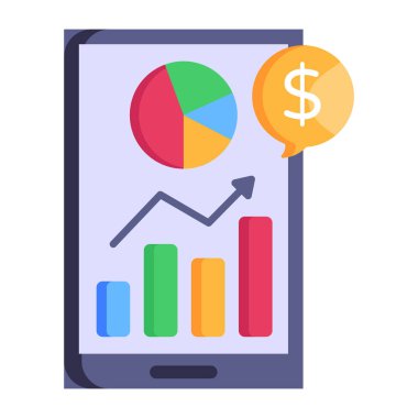 Finansal istatistiklere sahip iş grafiği, vektör illüstrasyon grafik tasarımı