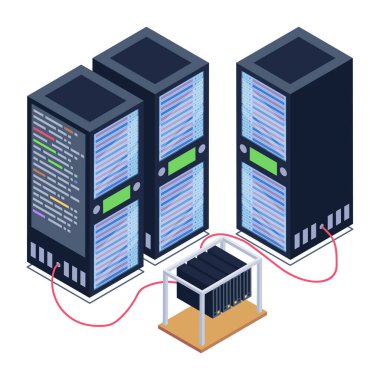 sunucu odası simgesi, veritabanı konsepti, vektör illüstrasyon tasarımı