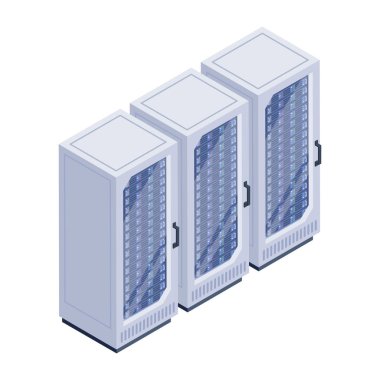 sunucu odası simgesi, veritabanı konsepti, vektör illüstrasyon tasarımı