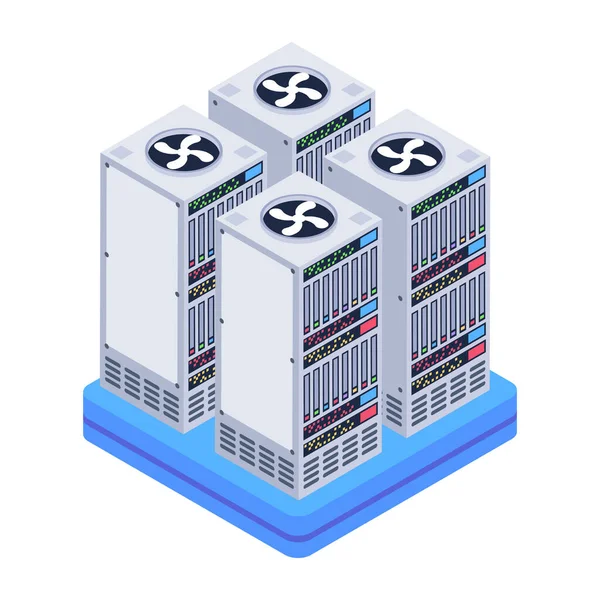 Server Room Icon Database Concept Vector Illustration Design — Stockvektor