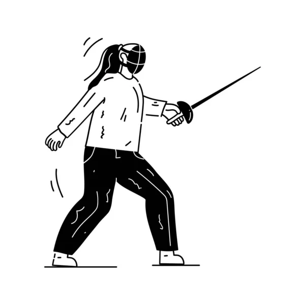 Fencing Player Player Icon Vector Illustration — Vetor de Stock