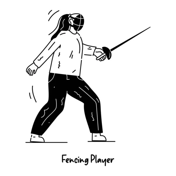 Fencing Player Player Icon Vector Illustration — Vettoriale Stock