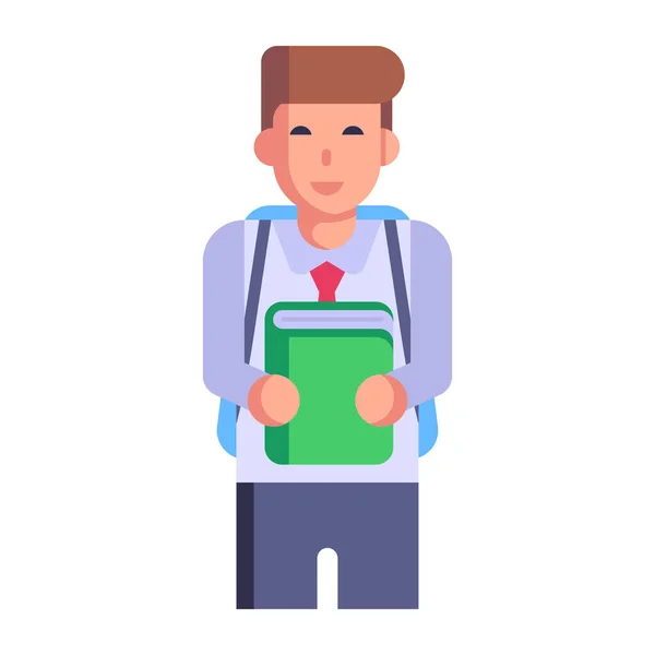 Man Backpack Books Vector Illustration Design — Image vectorielle