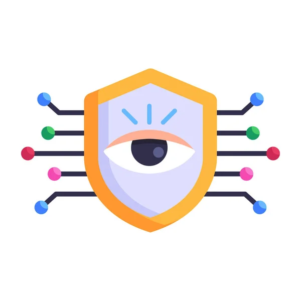 Cyber Security System Icon Eye Vector Illustration — Vettoriale Stock