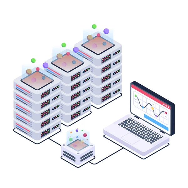 Server Room Icon Database Concept Vector Illustration Design — 스톡 벡터