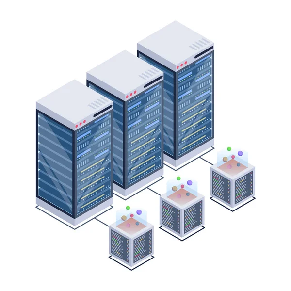 Server Room Icon Database Concept Vector Illustration Design — ストックベクタ