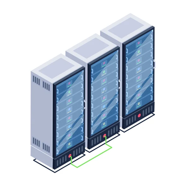 Server Room Icon Database Concept Vector Illustration Design — Stockvektor