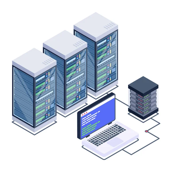 Server Room Icon Database Concept Vector Illustration Design — Stockvektor