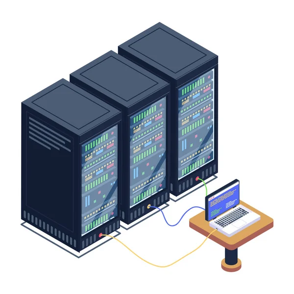 Server Room Icon Database Concept Vector Illustration Design — Stock Vector