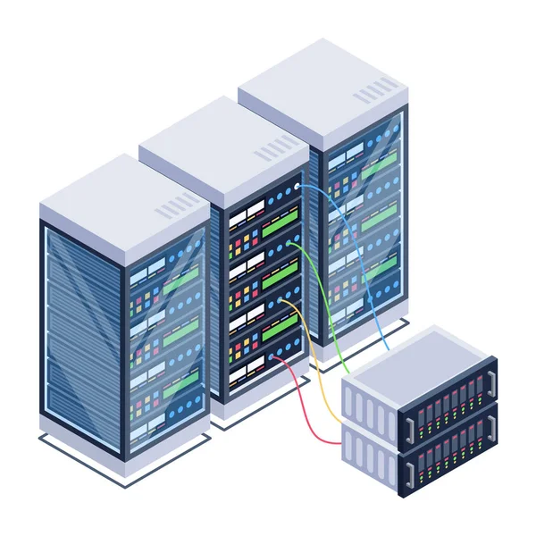 Server Room Icon Database Concept Vector Illustration Design — 스톡 벡터