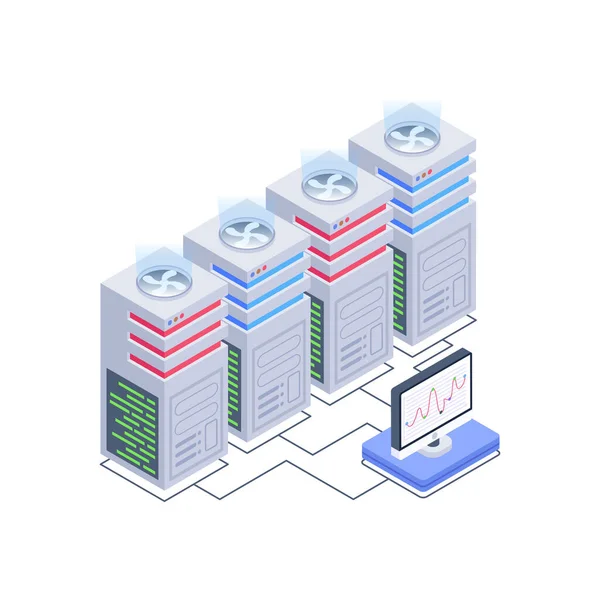 Server Room Icon Database Concept Vector Illustration Design — Stock Vector