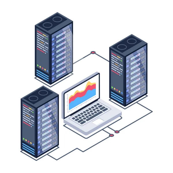 Server Room Icon Database Concept Vector Illustration Design — Vetor de Stock