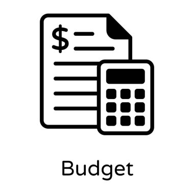 finansal rapor düz vektör simgesi, Bütçe 