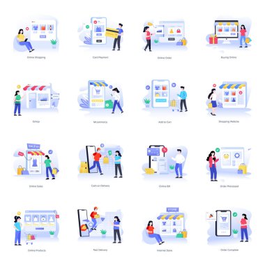 İş adamları ve ofis çalışanları. düz dizayn. vektör illüstrasyonu