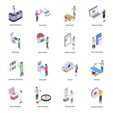 İş yönetimi, insanlar ve diğer vektör illüstrasyonlarının izometrik simgeleri