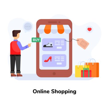 İnternet alışveriş konsepti. vektör illüstrasyonu
