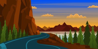 Dağ yolu manzarası, resimleme