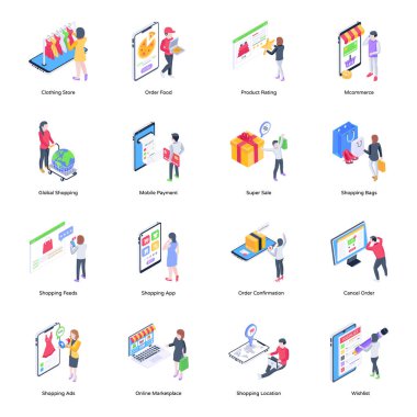 iş ve finans daire simgeleri ayarlandı. vektör illüstrasyonu