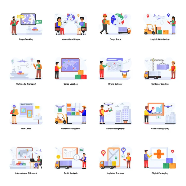 İş ve finans çizgisi simgeleri ayarlandı. düz dizayn. vektör illüstrasyonu