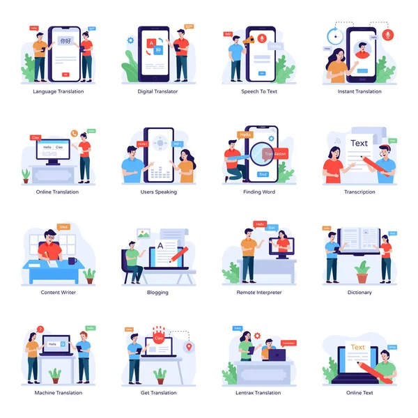 iş ve finans düz vektör simgeleri belirlendi