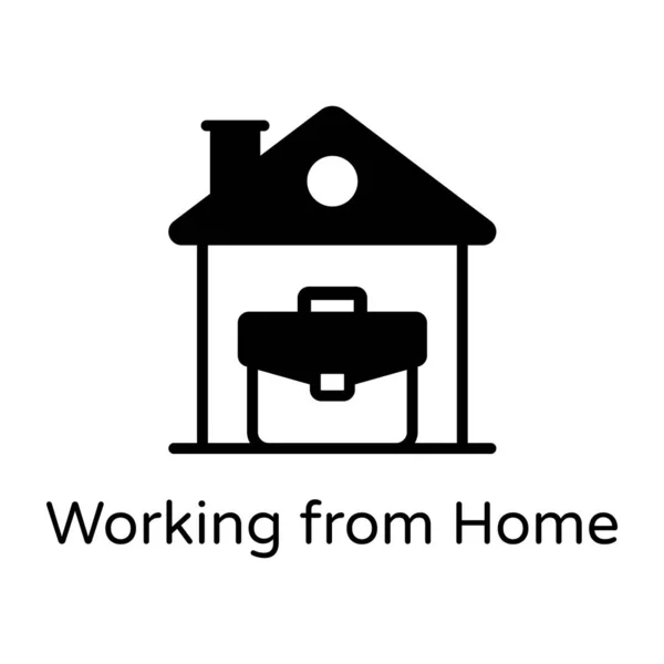 Lavorare Icona Vettoriale Casa Moderna Semplice Illustrazione — Vettoriale Stock