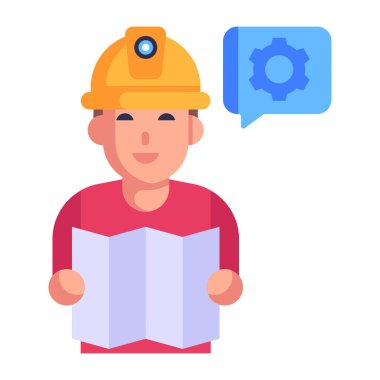 Mühendis karikatürü, vektör çizimi