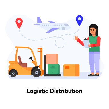 Teslimat hizmeti kavramı. düz dizayn. vektör illüstrasyonu