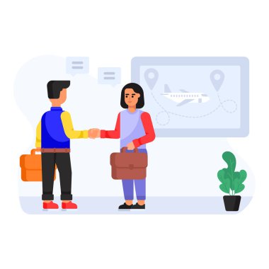 Ortak karikatür, vektör illüstrasyonu